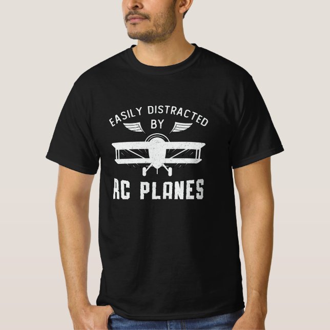 Camiseta Aeronaves Aviárias Aviárias RC Facilmente Distraíd (Frente)