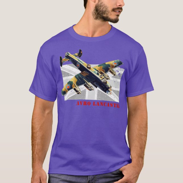 Camiseta Aeronaves da RAF Avro Lancaster Bomber WW2 britâni (Frente)
