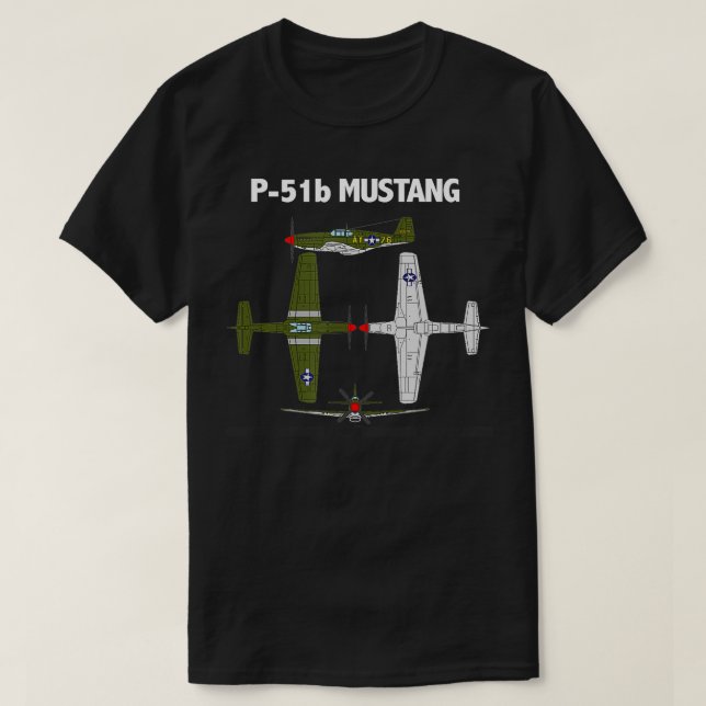 Camiseta Aeronaves P51 Mustang (Frente do Design)