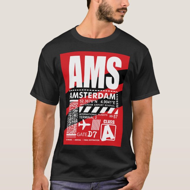 Camiseta Aeroporto de Amesterdã (Frente)