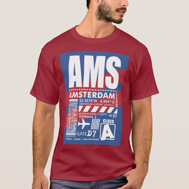 Camiseta Aeroporto de Amesterdã (Frente)