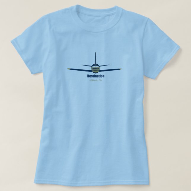 Camiseta Aeroporto de avião de destino Atlanta Georgia GA (Frente do Design)