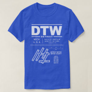 Camiseta Aeroporto de Detroit Metropolitan Wayne County DTW