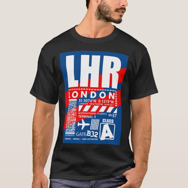 Camiseta Aeroporto de Londres LHR (Frente)