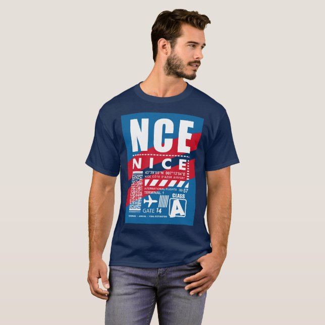 Camiseta Aeroporto de Nice Cote dAzur (Frente Completa)