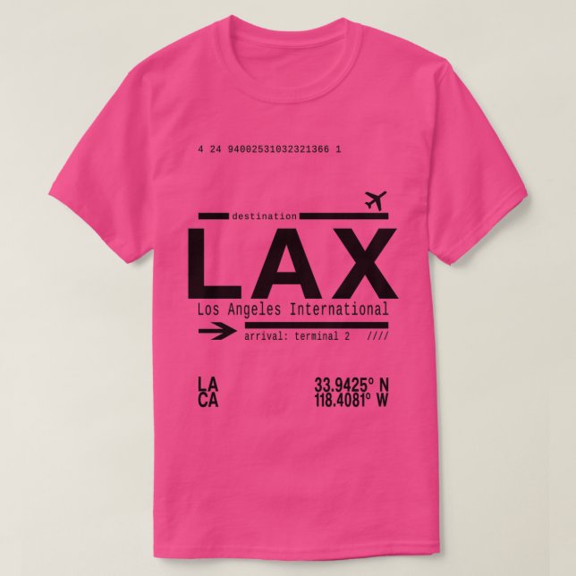 Camiseta Aeroporto Internacional de Los Angeles (Frente do Design)