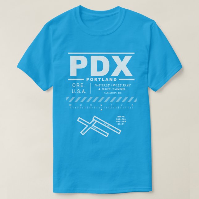 Camiseta Aeroporto Internacional de Portland PDX (Frente do Design)