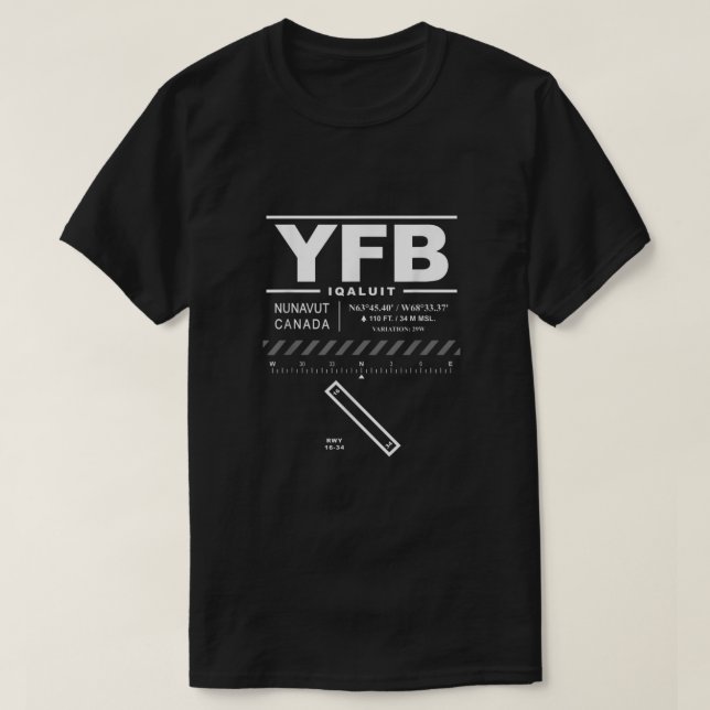 Camiseta Aeroporto Iqaluit Nunavut Canada Yfb (Frente do Design)