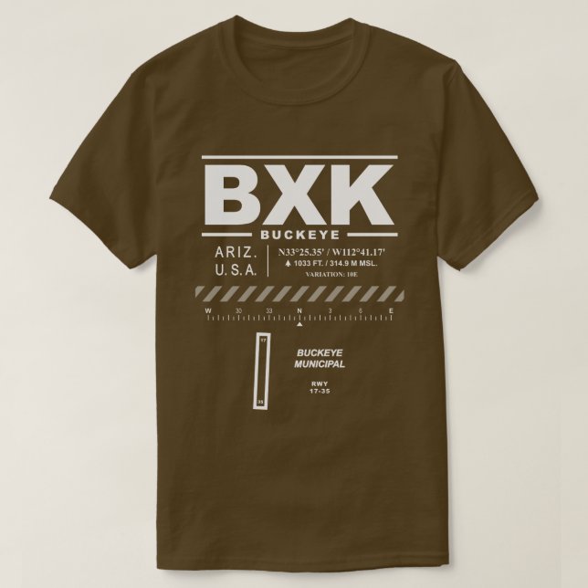 Camiseta Aeroporto Municipal de Buckeye BXK (Frente do Design)