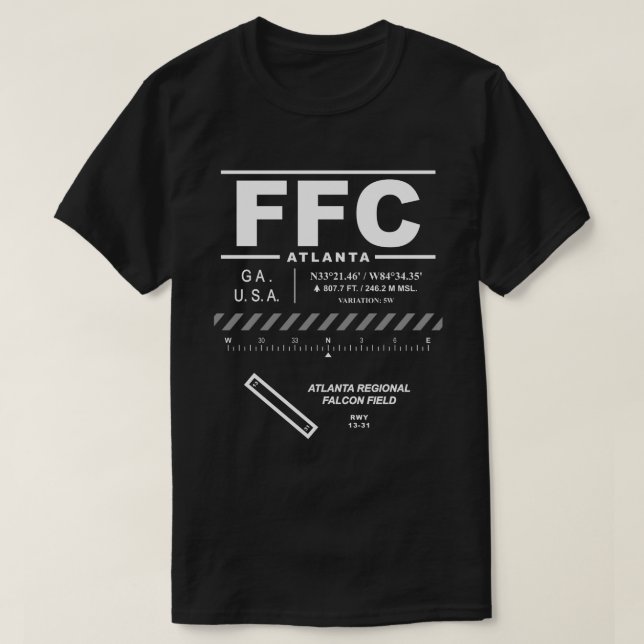 Camiseta Aeroporto Regional de Atlanta FFC USAA (Frente do Design)
