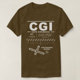 Camiseta Aeroporto Regional de Cabo Girardeau CGI