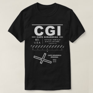 Camiseta Aeroporto Regional de Cape Girardeau CGI USAA
