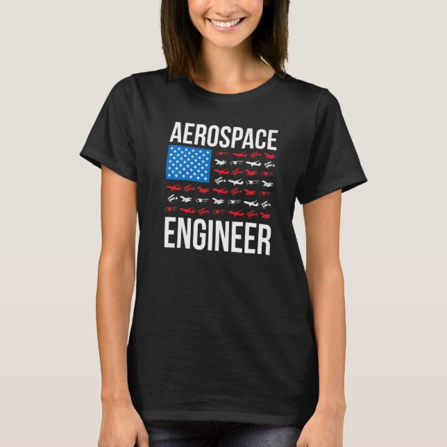 Camiseta Aerospace Engineering US Flag Aerospace Engineer W (Frente)