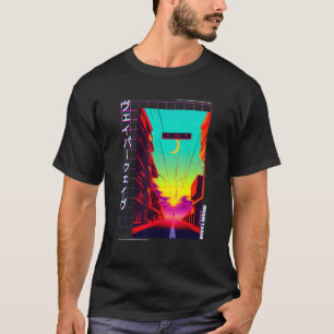 Camiseta Aest Otaku Japonês Vaporwave - Retro Synthwave, de