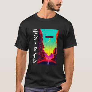 Camiseta Aest Otaku Japonês Vaporwave - Retro Synthwave, de