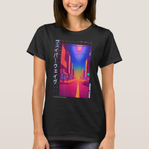 Camiseta Aest Otaku Japonês Vaporwave - Retro Synthwave, de