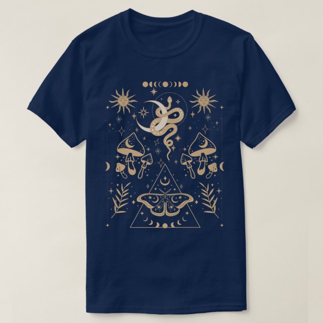 Camiseta Aestésico Celestial Salão Místico Místico Tarot Su (Frente do Design)