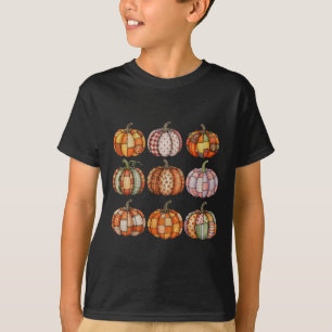 Camiseta Aestética de Queda de Bombaim Colada em Patchwork