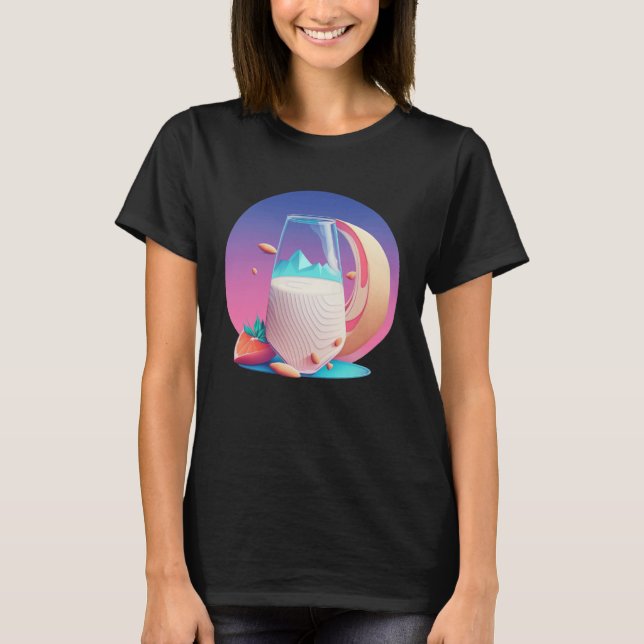 Camiseta Aestética retrowave do Leite de Amêndoa (Frente)