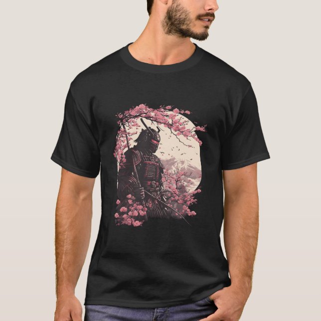 Camiseta Aestético Vintage Samurai Art Japonês Samurai Ret (Frente)