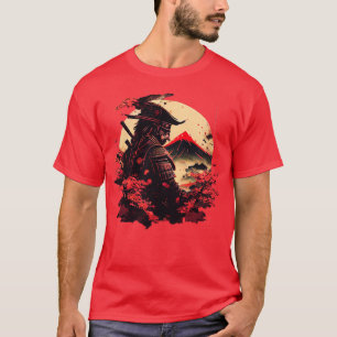 Camiseta Aestético Vintage Samurai Art Japonês Samurai Ret
