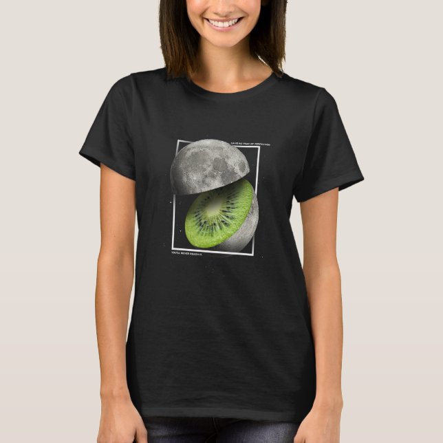Camiseta Aesthetic Fruit Slice Moon Kiwi No Fear Of Perfect (Frente)