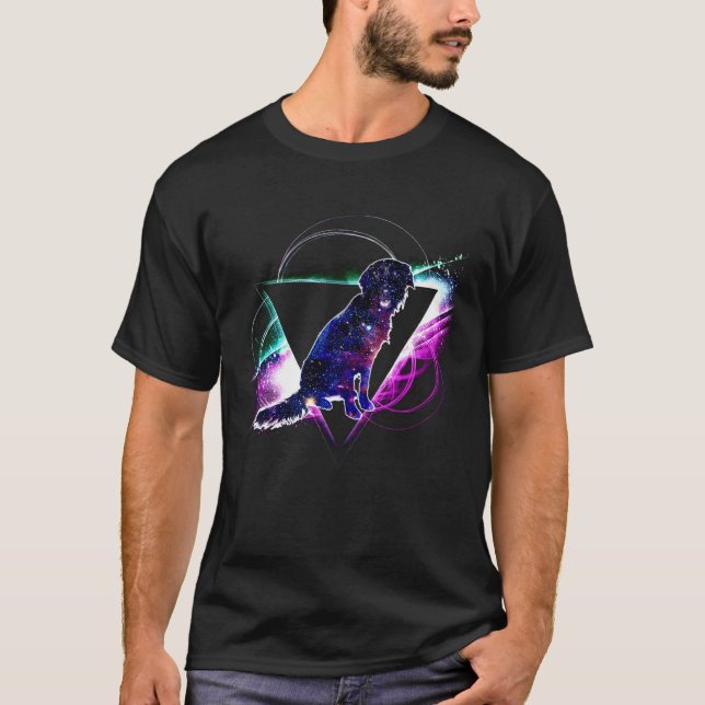 Camiseta Aesthetic Galaxy Flat Coated Retriever (Frente)