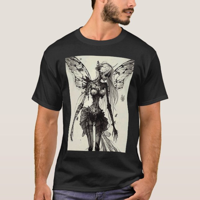 Camiseta Aesthetic Grunge Fairycore Butterfly Gothic Horror (Frente)