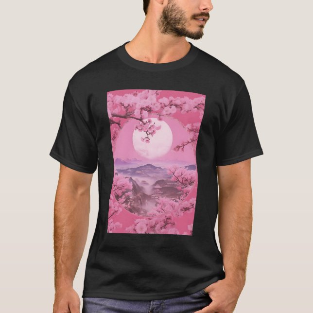 Camiseta Aesthetic Japanese Style Sakura Cherry Blossom Tre (Frente)