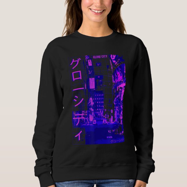 Camiseta Aesthetic Modern Style Japan Glow City Streets Lig (Frente)