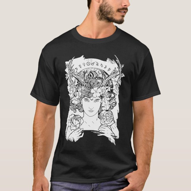 Camiseta Aesthetic Occult Witch Witchcraft Flowers Roses Wo (Frente)
