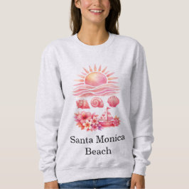 Camiseta Aesthetic Pink Beach Sunset Watercolor