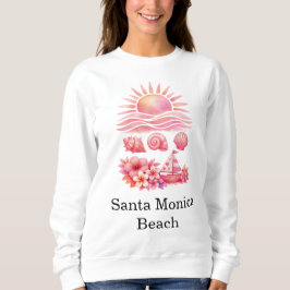 Camiseta Aesthetic Pink Beach Sunset Watercolor