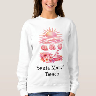 Camiseta Aesthetic Pink Beach Sunset Watercolor