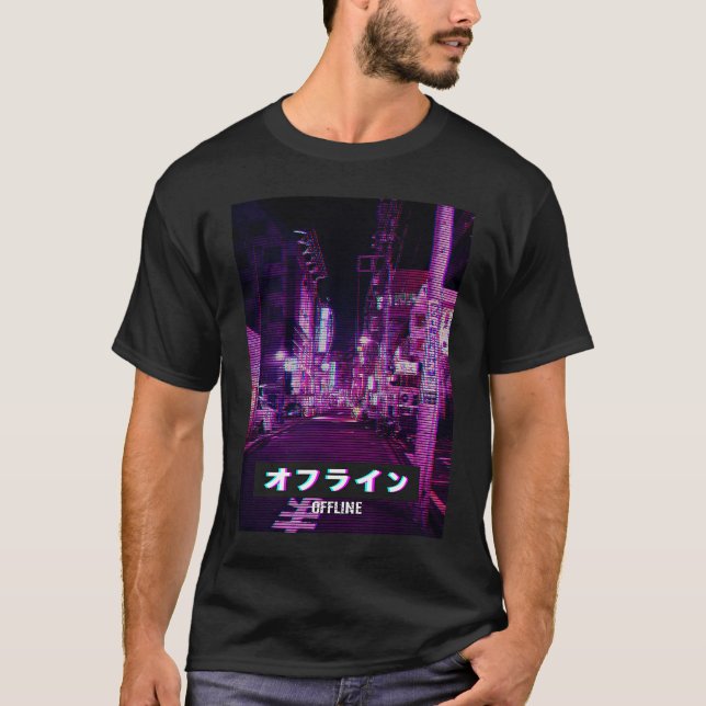 Camiseta Aesthetic Style Vaporwave Japan 80s Meme Sad Glitc (Frente)