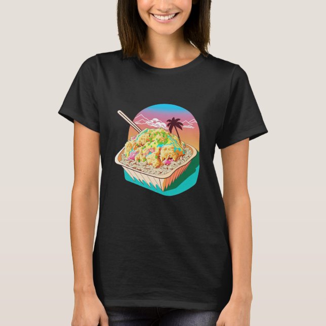 Camiseta Aesthetic Synthwave Fried Rice with 80s Aesthetic (Frente)