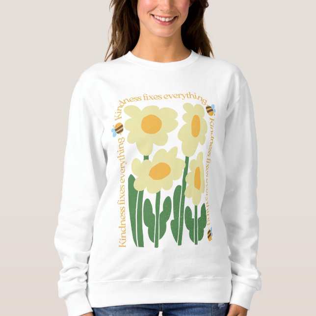 Camiseta Aestic Daisy Kindness Abelhas Primavera de flor se (Frente)