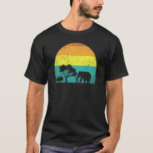 Camiseta Afafricano Safari Retro Vintage Sunset Elepher E R