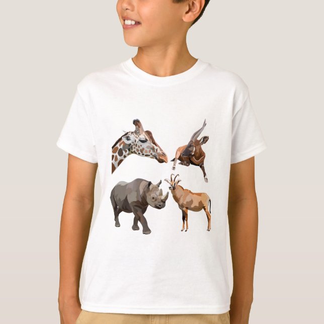 Camiseta Afafricano Safari Wildlife Design Giraffe (Frente)