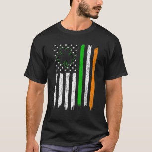 Camiseta Afastada American Shamrock Flag Irish Flag Rua Pa