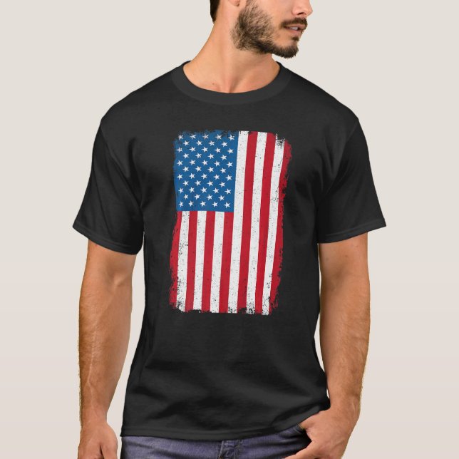 Camiseta Afastada bandeira americana Patriótica América Ame (Frente)