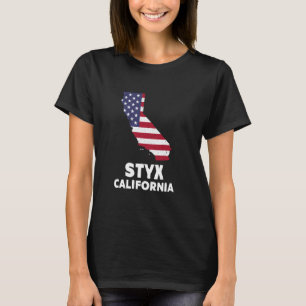 Camiseta Afastada Patriótica USA Flag Styx, Califórnia