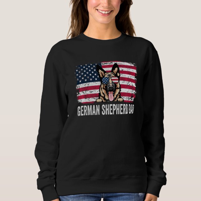 Camiseta Afastado German shepherd De Sinalizador Dos Eua Pa (Frente)