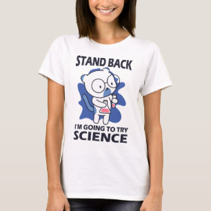 Camiseta Afaste-se - Adorável Experimento de Cientista Gato