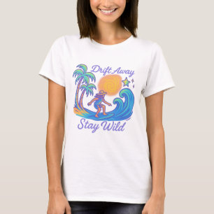 Camiseta "Afaste-se e fique selvagem - Víblias de surfista 