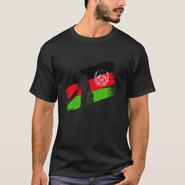 Camiseta Afeganistão Bandeira Afeganistão Jogador de Fã de  (Frente)