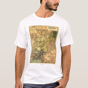 Camiseta Afeganistão e mapa circunvizinho dos países
