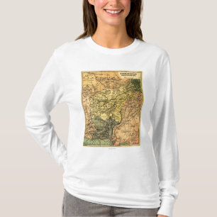 Camiseta Afeganistão e mapa circunvizinho dos países