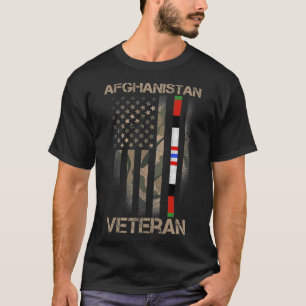 Camiseta Afeganistão Veterano Americano Bandeira Orgulho Mi