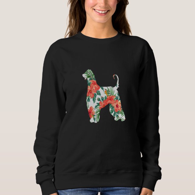 Camiseta Afegão Hound Aloha Hawaiian Dog (Frente)